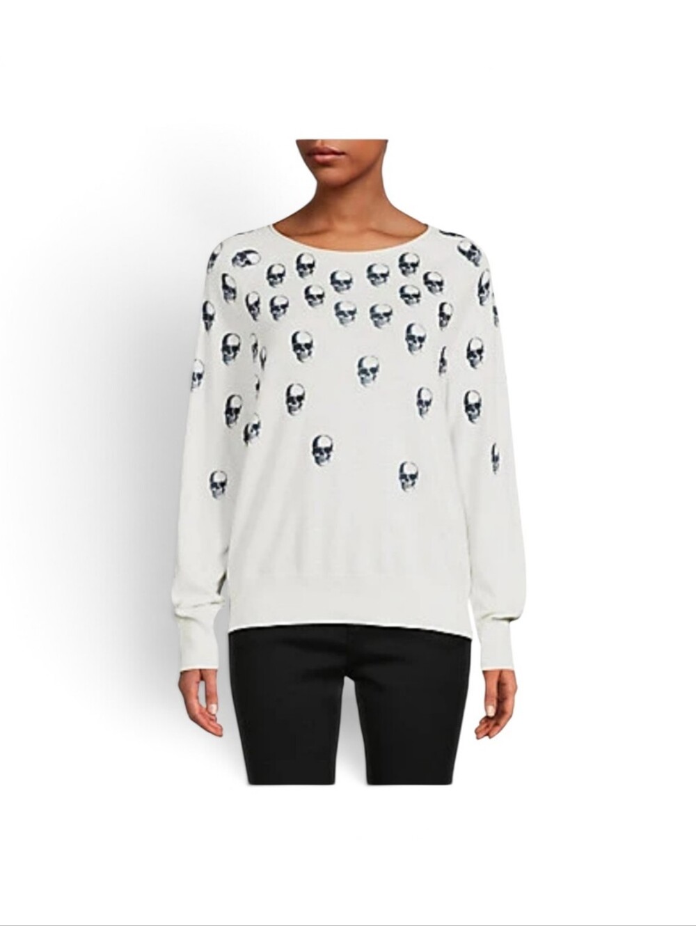 Skull Fade Cashmere Blend  Sweater Skull Motif 360 Cashmere Size S